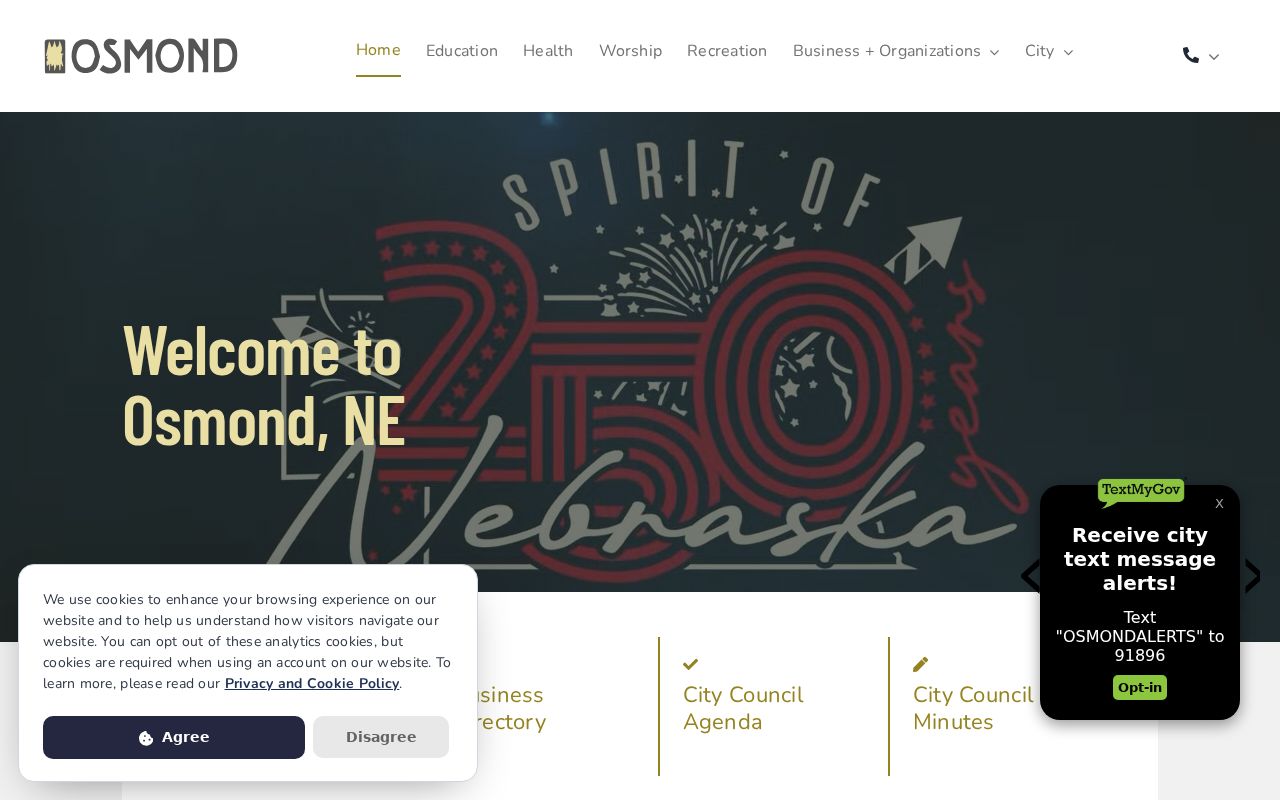 Osmond warrant records, official Osmond city office source